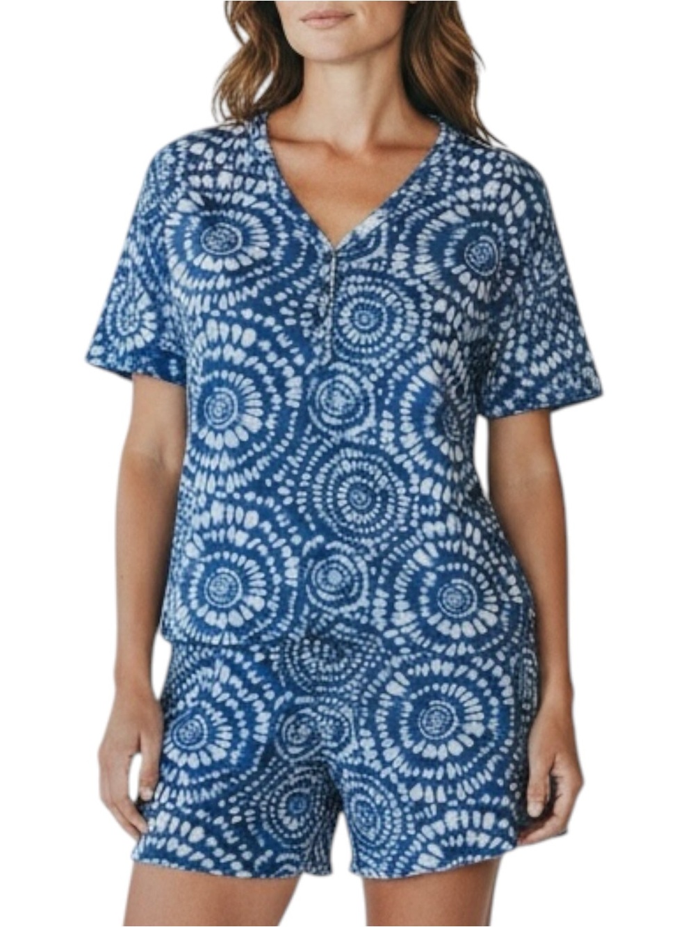 KOOLABURRA Tie-Dye Pajama Short Set in Blue/White Size Large — SUPER COMFY!!!